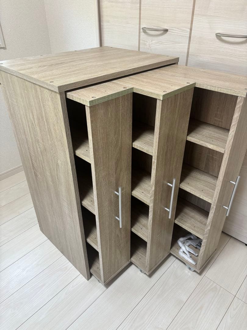 オーク 3扉収納キャビネット