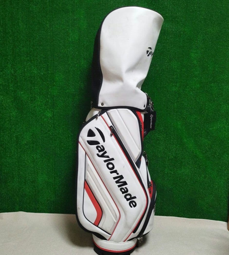 TaylorMade ゴルフキャディバッグ ホワイト/レッド　※汚れあり