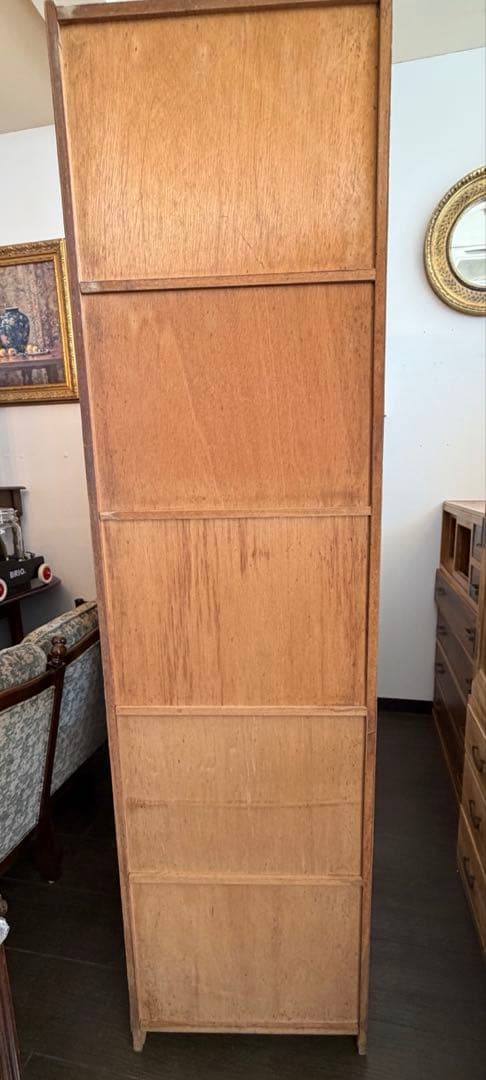 昭和レトロ キャビネット スリムチェスト 古家具　5段収納棚　ヴィンテージ家具