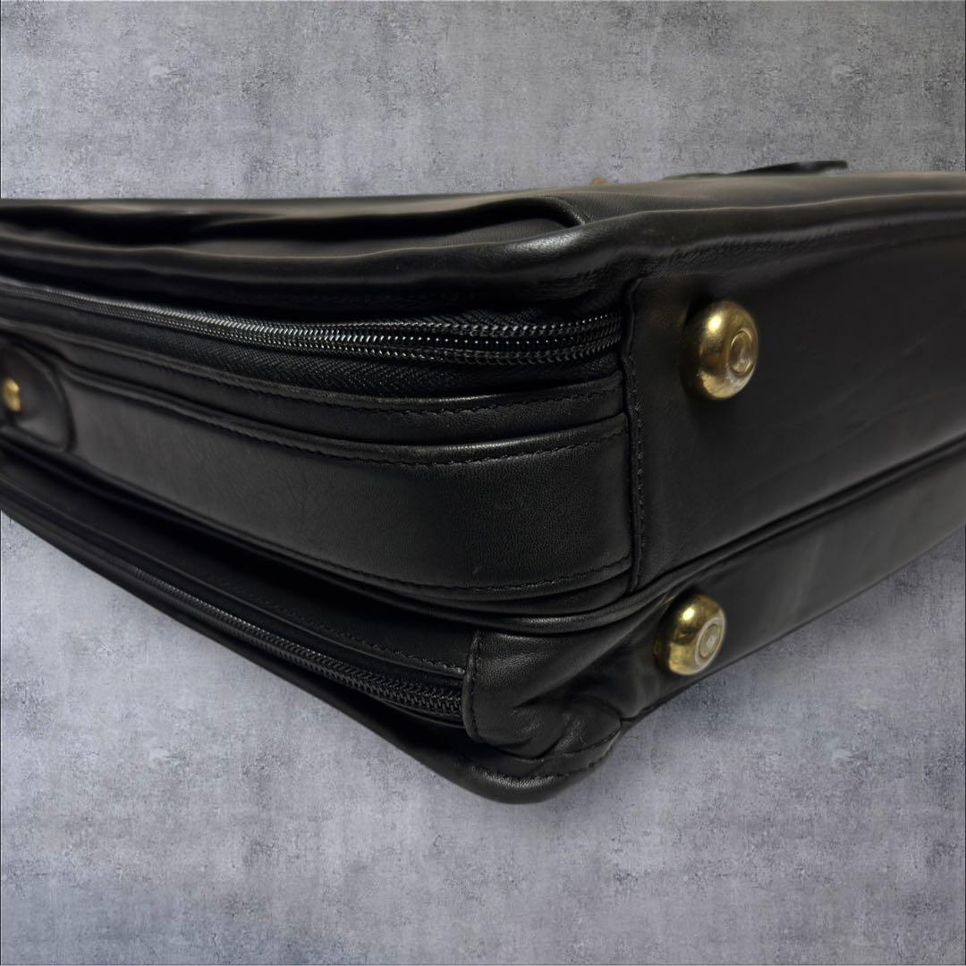 C622/コーチ COACH ビジネスバッグ ブリーフケース 黒 レザー