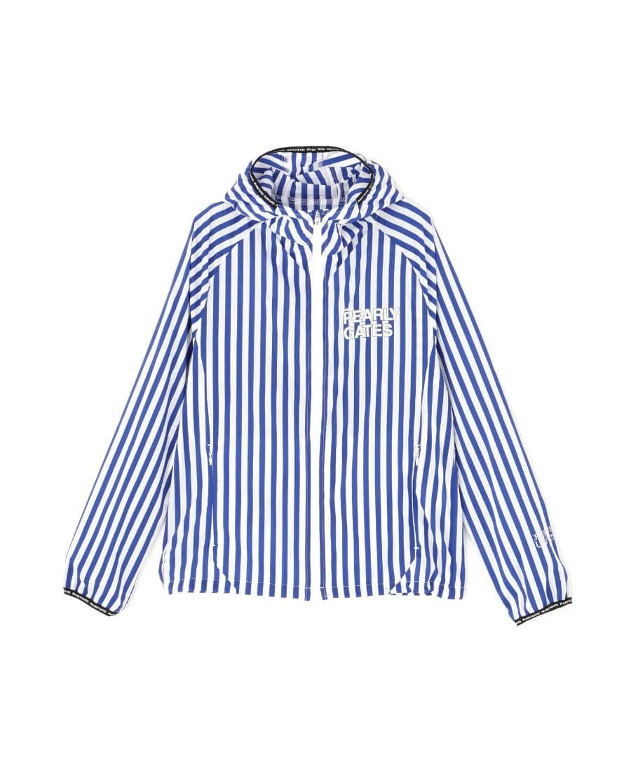 未使用 タグ付き パーリーゲイツ フーディブルゾン ストライプ 2 L ブルー青