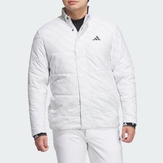 【L】秋冬 定価24,200円 アディダス ゴルフ 中綿 キルトジャケット 白