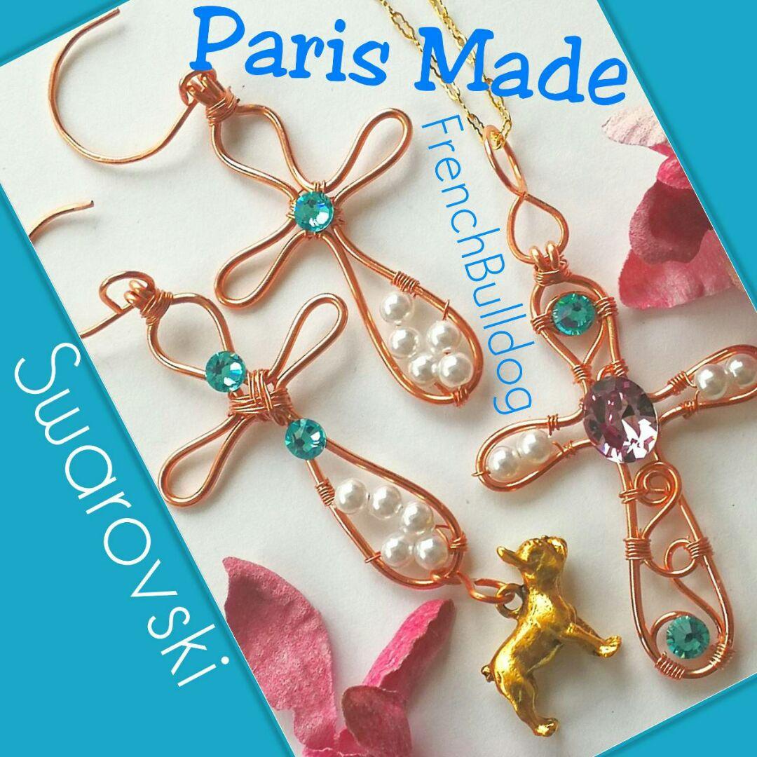 14kgf  パリ購入❤新品 フレンチブルドック 公式スワロフスキー　ピアス