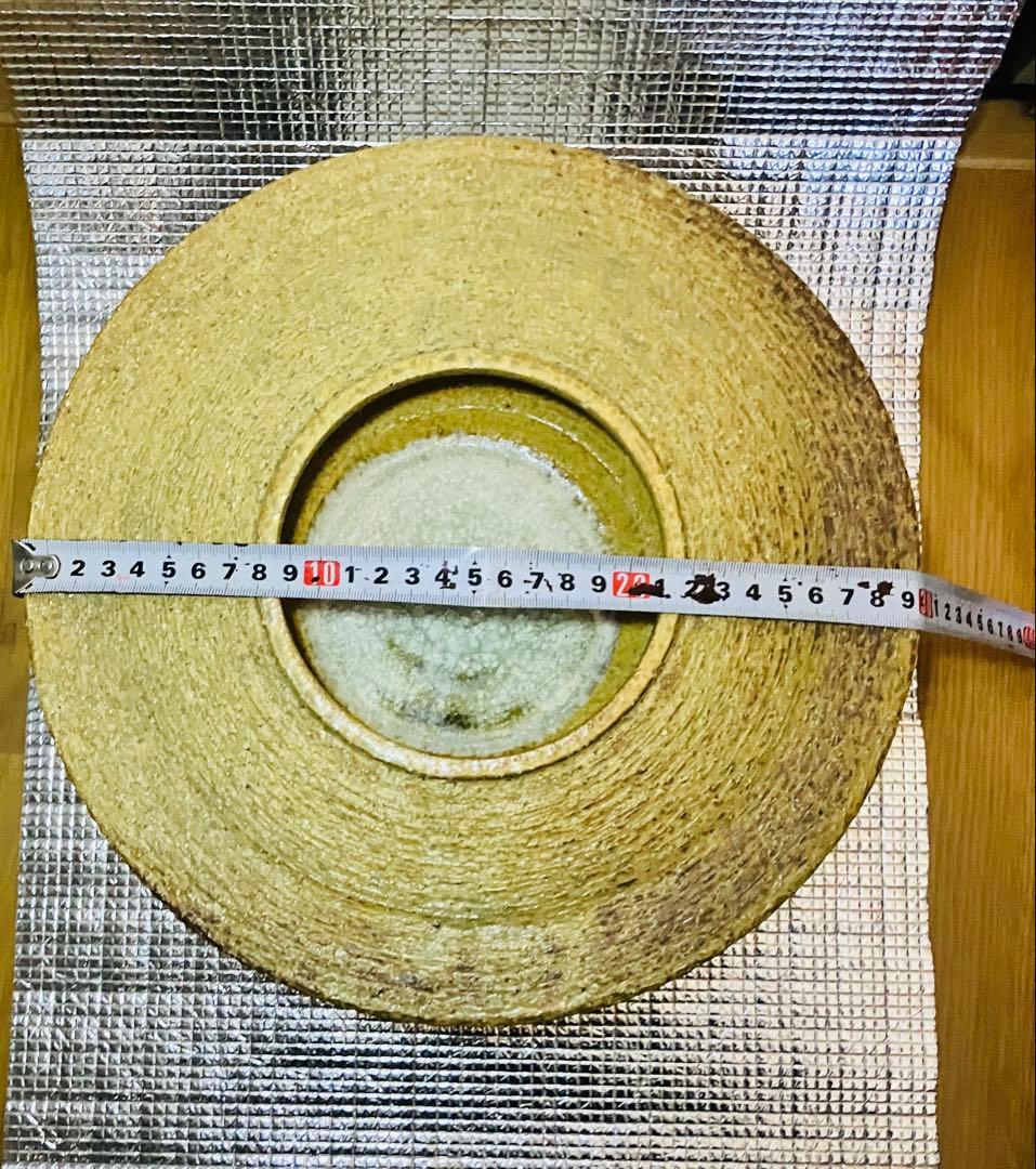 焼物　生花の水盤　黄色い