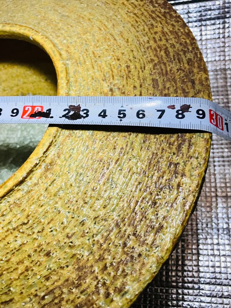 焼物　生花の水盤　黄色い