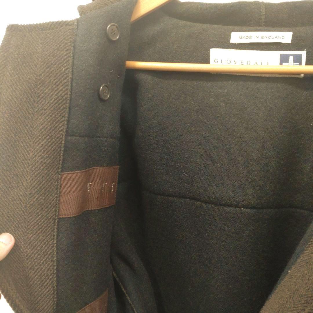 GLOVERALL　ダークオリーブブラウン色 ダッフルコート フード付き 英国製