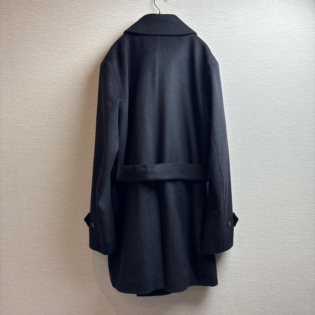 美品 スコットランド製 マッキントッシュ ダブル ウールコート 38 ネイビー