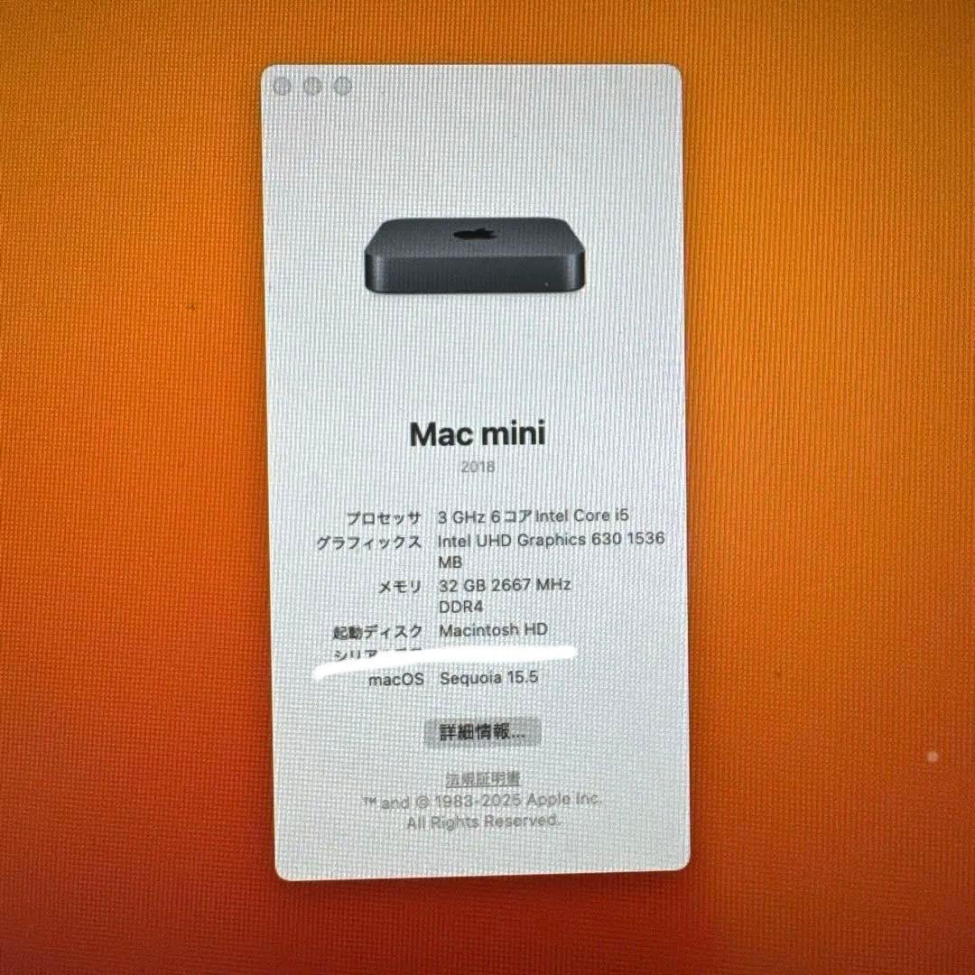 12/22処分Apple Mac mini 2018年32G