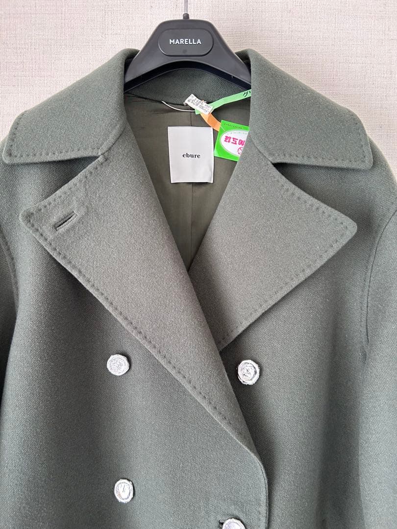 美品❣️エブール【ebure】リュクス メルトン ハーフ Pコート　人気デザイン