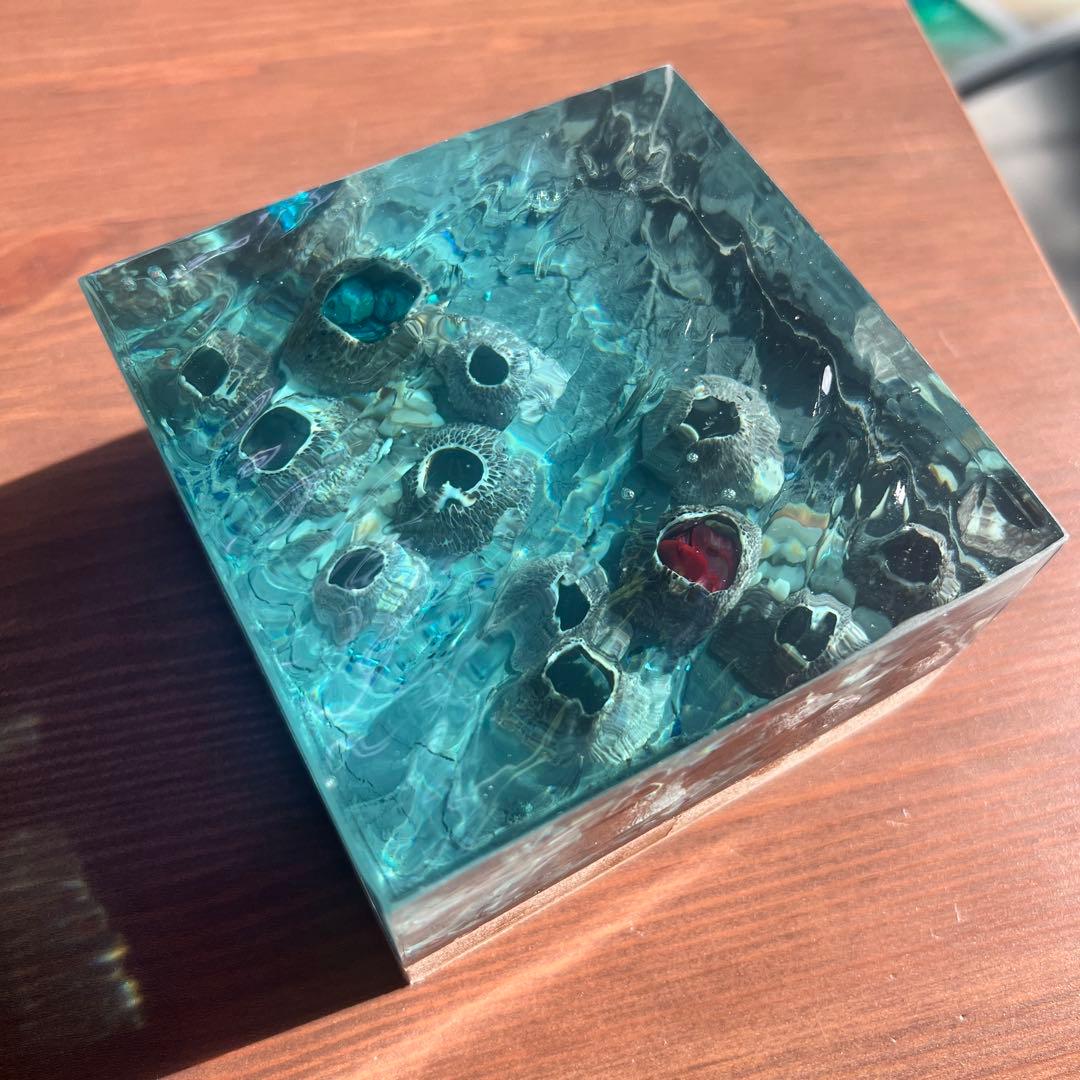 【波紋アート】フジツボアート／barnacle／オブジェ／10cmプリズム