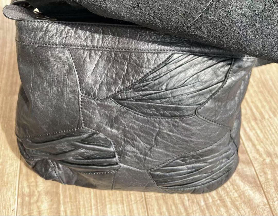 未使用 IBIZA イビザ　ショルダーバッグ　パッチワークエレファント象革　黒色