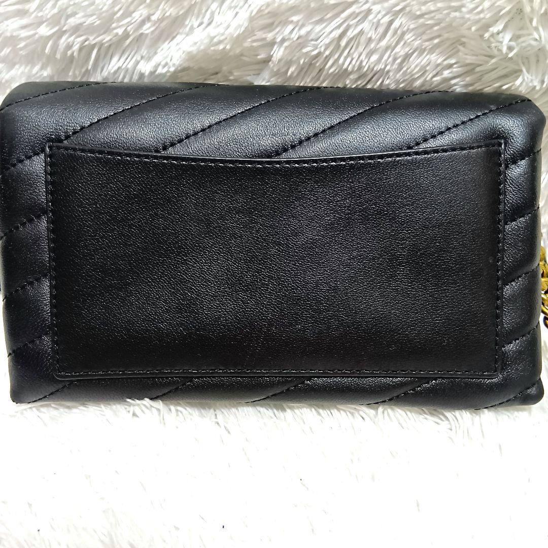 トリーバーチ　ショルダーバッグ　ショルダーウォレット　黒　レザー　キルティング