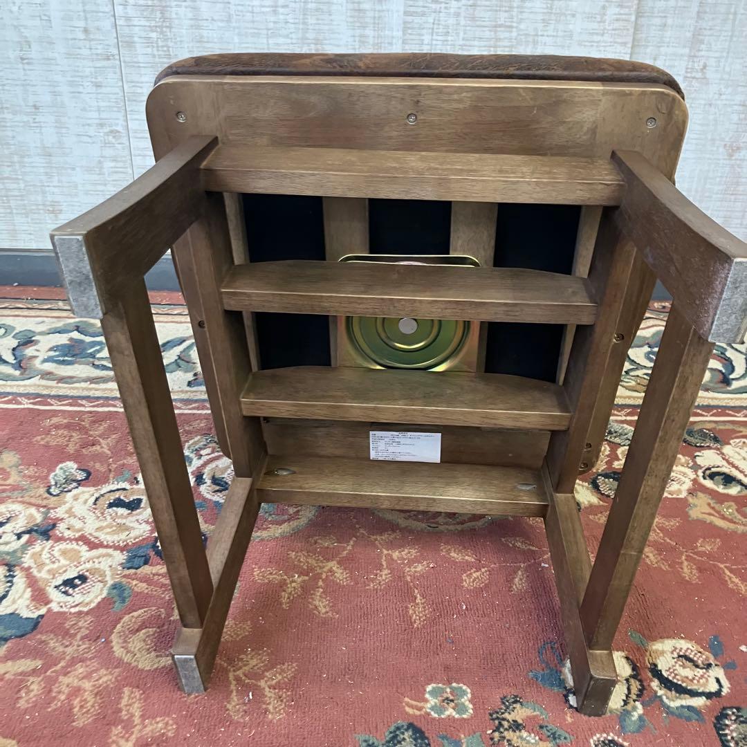 ① 北欧レトロ 上久商店 大川家具 ノゾミ 回転式 天然木製椅子 アームチェア