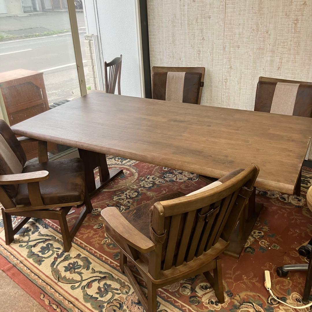 ① 北欧レトロ 上久商店 大川家具 ノゾミ 回転式 天然木製椅子 アームチェア