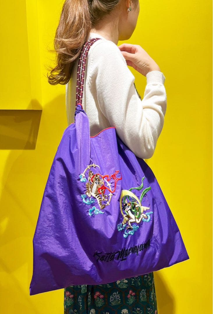 【未開封】ケイタマルヤマ　ボール&チェーン　猫風神雷神　エコバッグ　Lサイズ