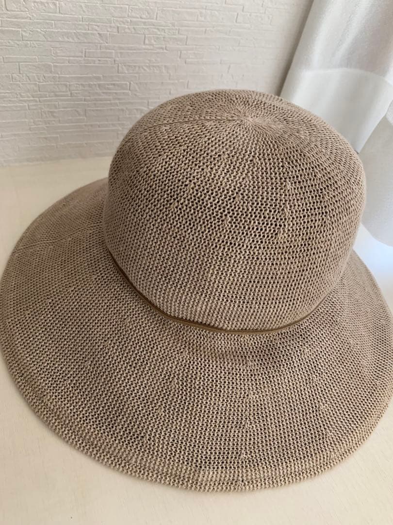 【美品】サンバリア100 リネンサーモハット　日焼け防止　シミ予防