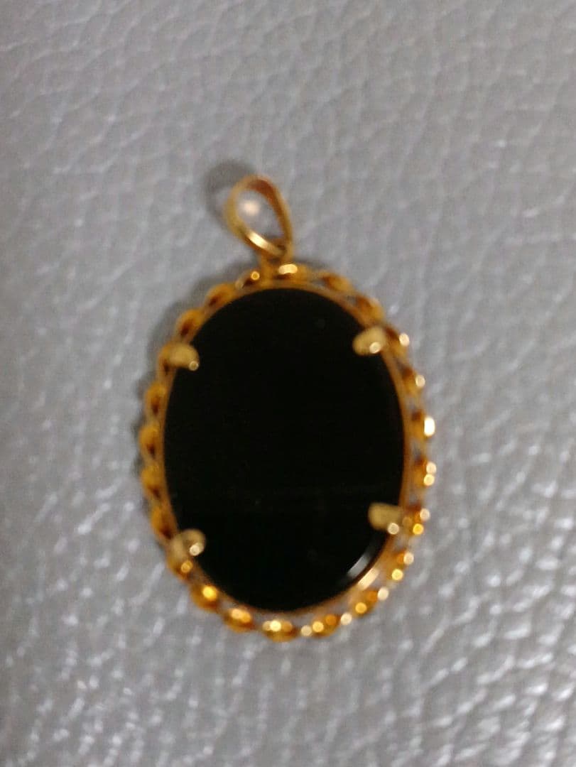 ブルーカメオ　ペンダントトップ　バチカン枠GOLD [最終お値下げです]