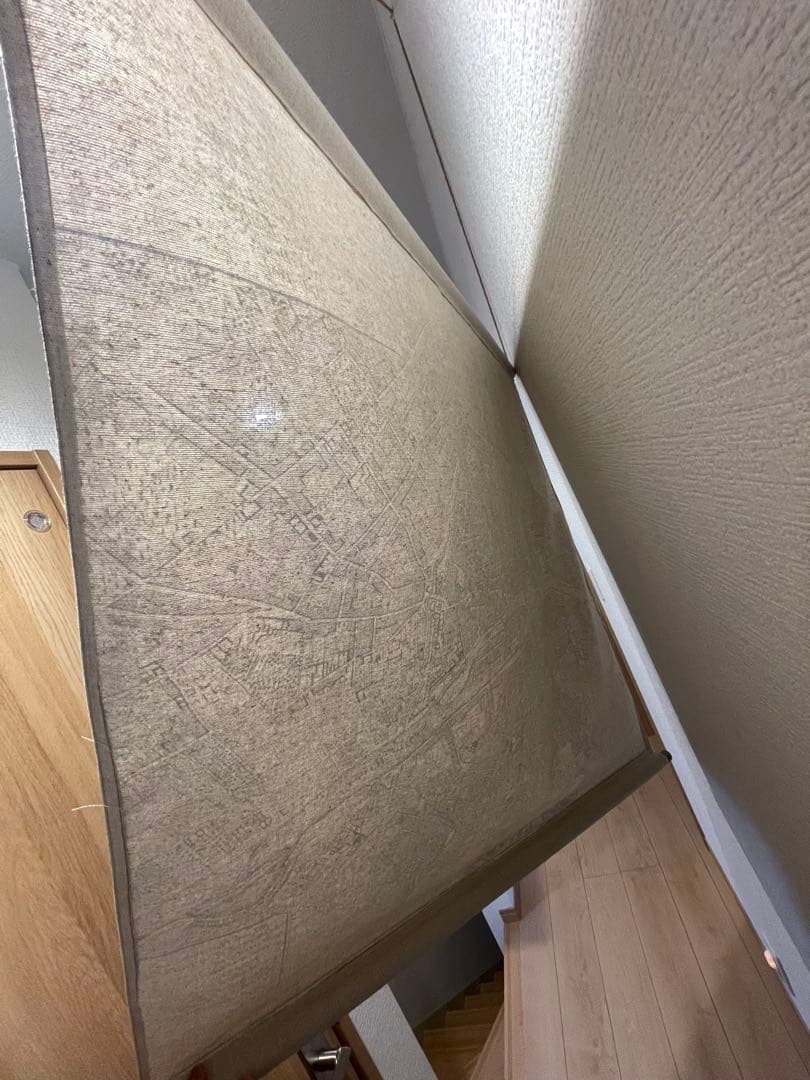 パリ古地図 布製タペストリー スクロール壁掛け 木製バー