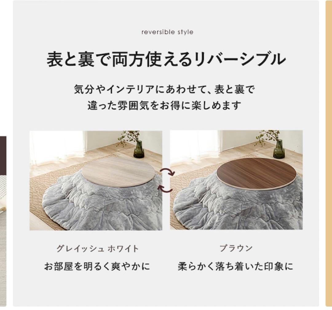 こたつ天板 幅80cm  円型  木目調  ※天板のみです。