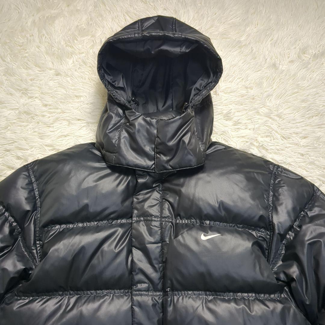 【NIKE✨ダウン✨XL】ベンチコート 肉厚 ブラック 防寒 フード
