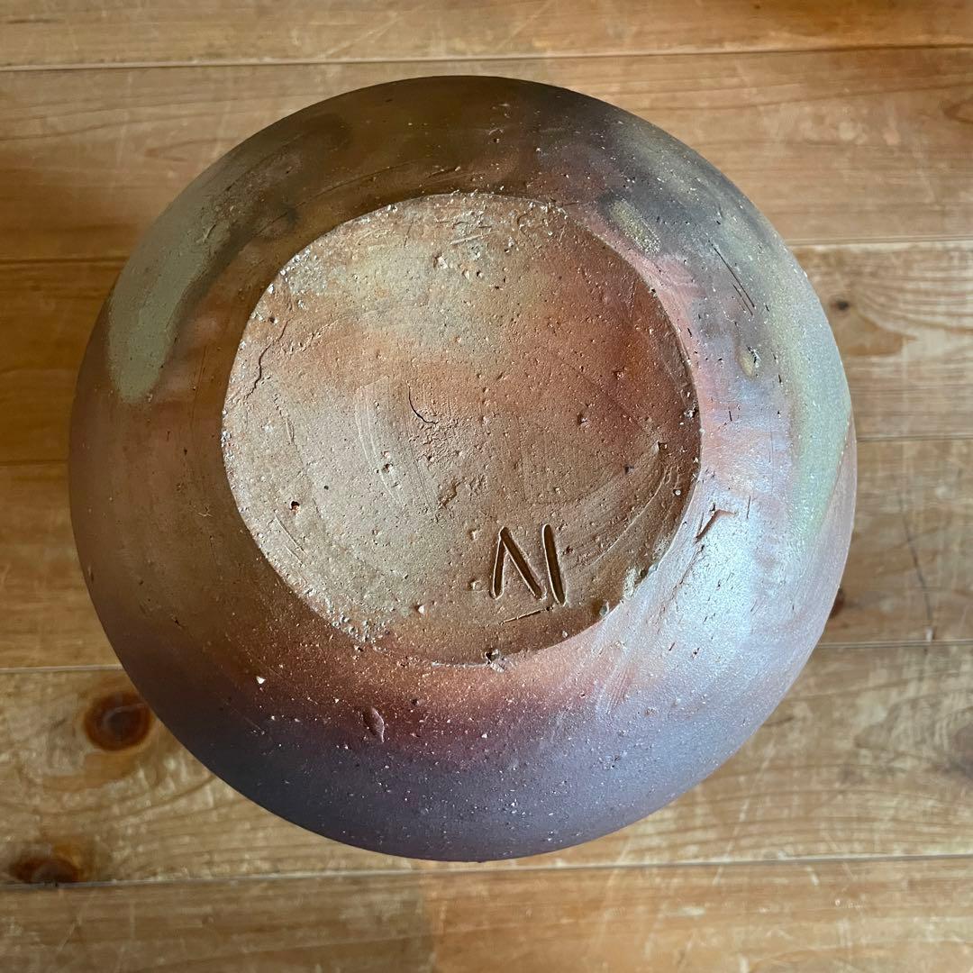 備前焼　伊勢崎淳　壷　大　高さ30㎝　共箱付き　人間国宝　古物　22.10.23