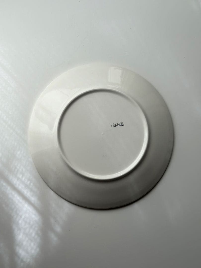 美品　フランス　アンティーク　サルグミンヌ　オレンジブラウンのチンツ柄プレート