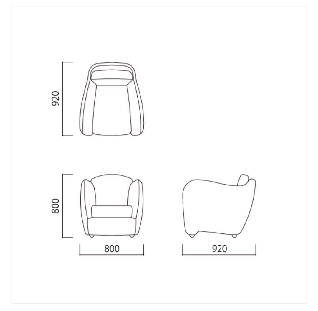 IDEE イデー ミラーソファ 1人掛け／ナチュラル×北欧デザイン/水色