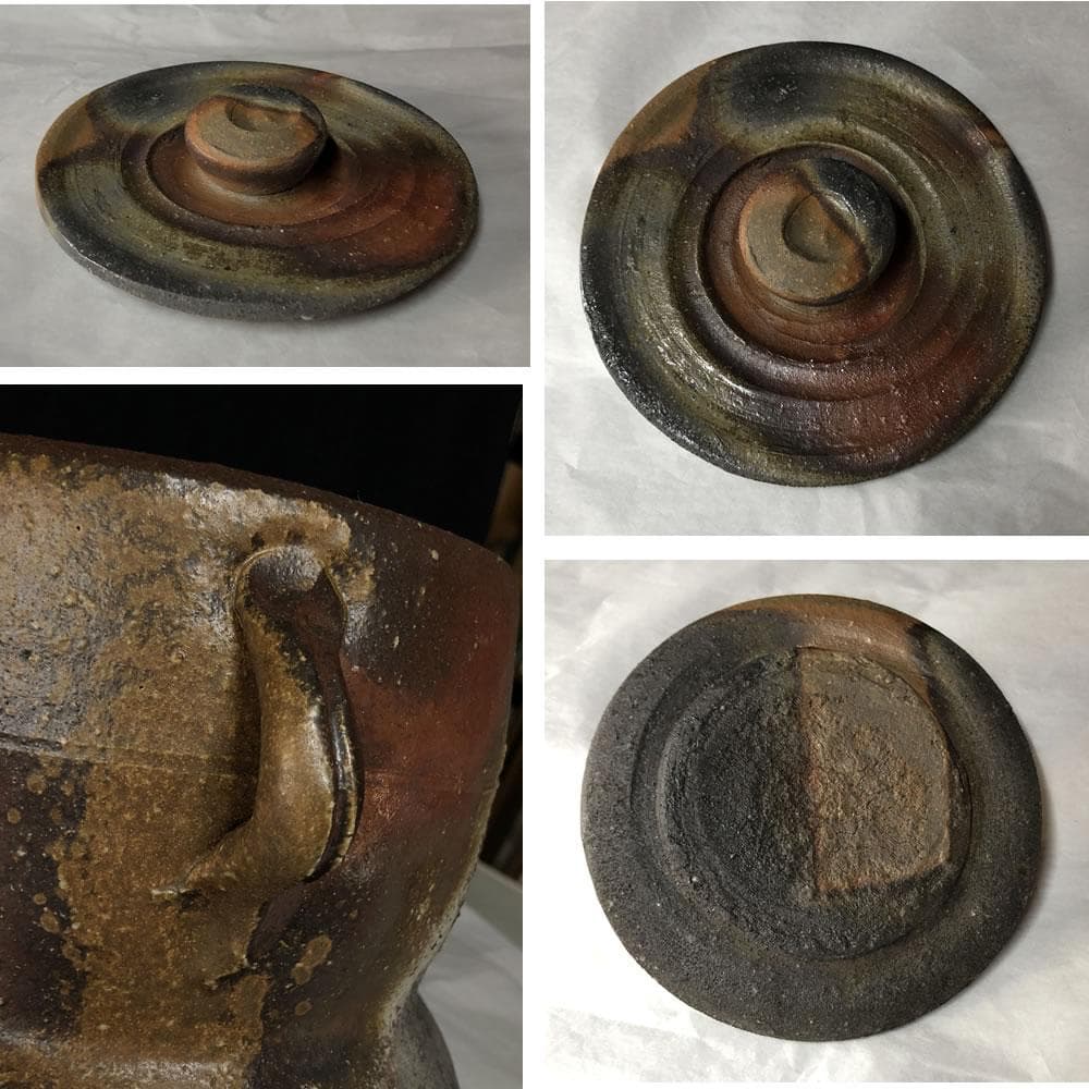 F1126 小西陶蔵 備前焼 耳付 水指 共箱 茶道具