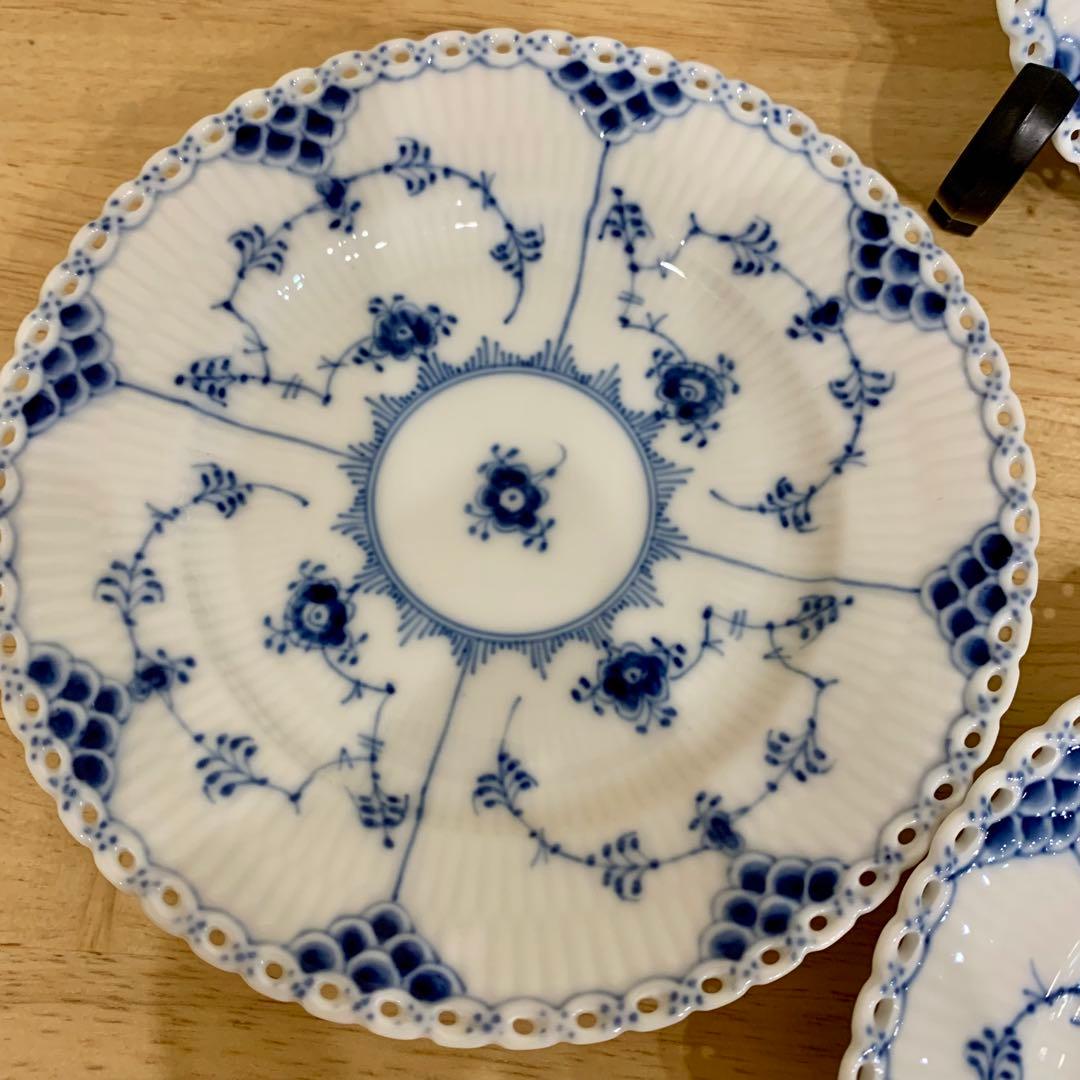 ロイヤルコペンハーゲン ブルーフルーテッド フルレース 6インチ プレート 4枚