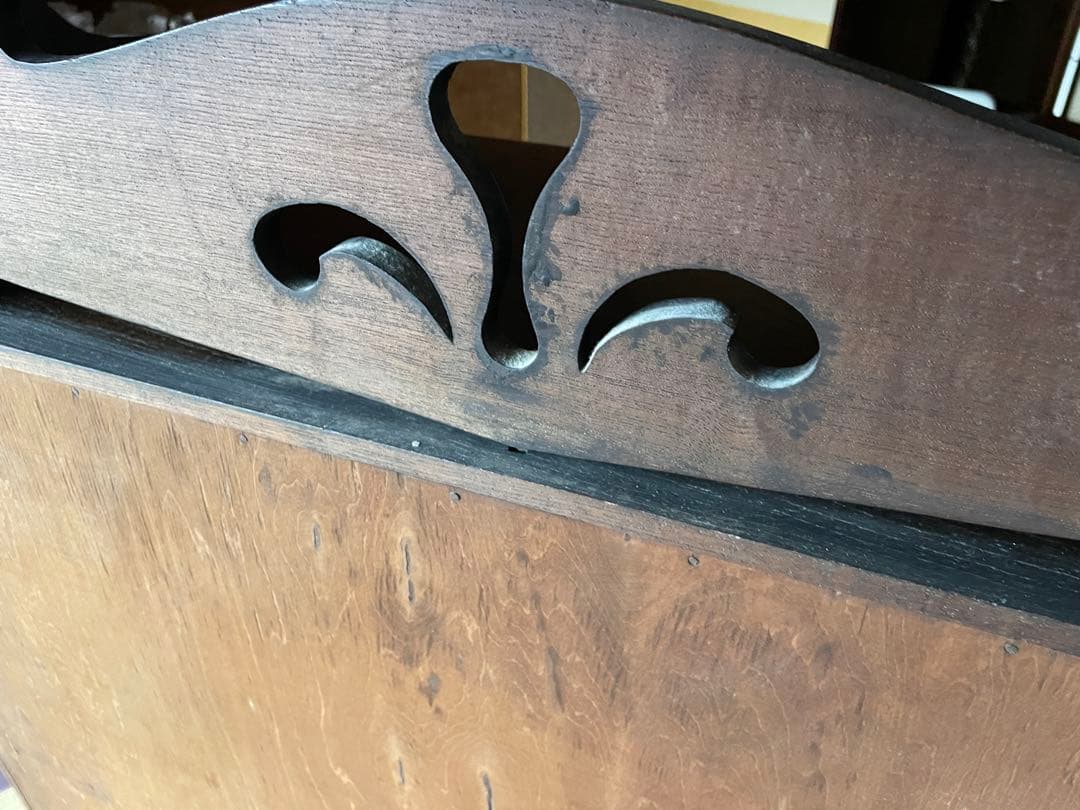 すりガラス アンティーク 昭和 レトロ キャビネット 食器棚 収納棚 本棚