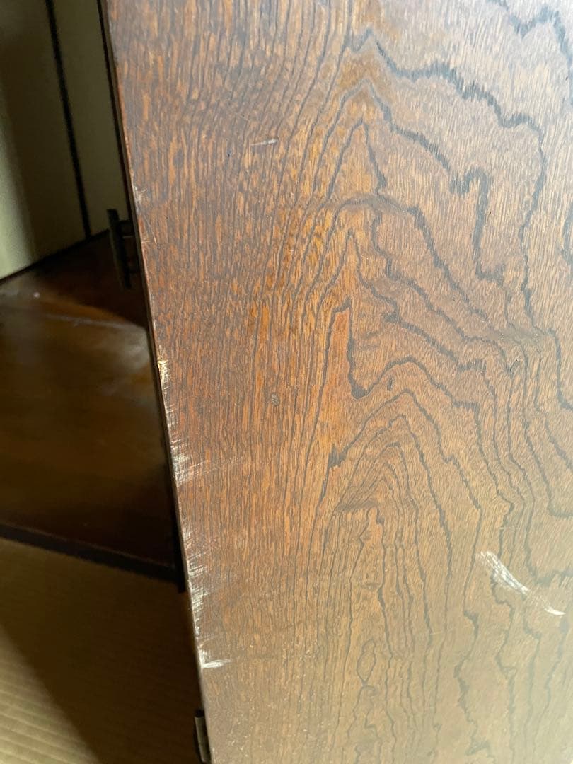 すりガラス アンティーク 昭和 レトロ キャビネット 食器棚 収納棚 本棚