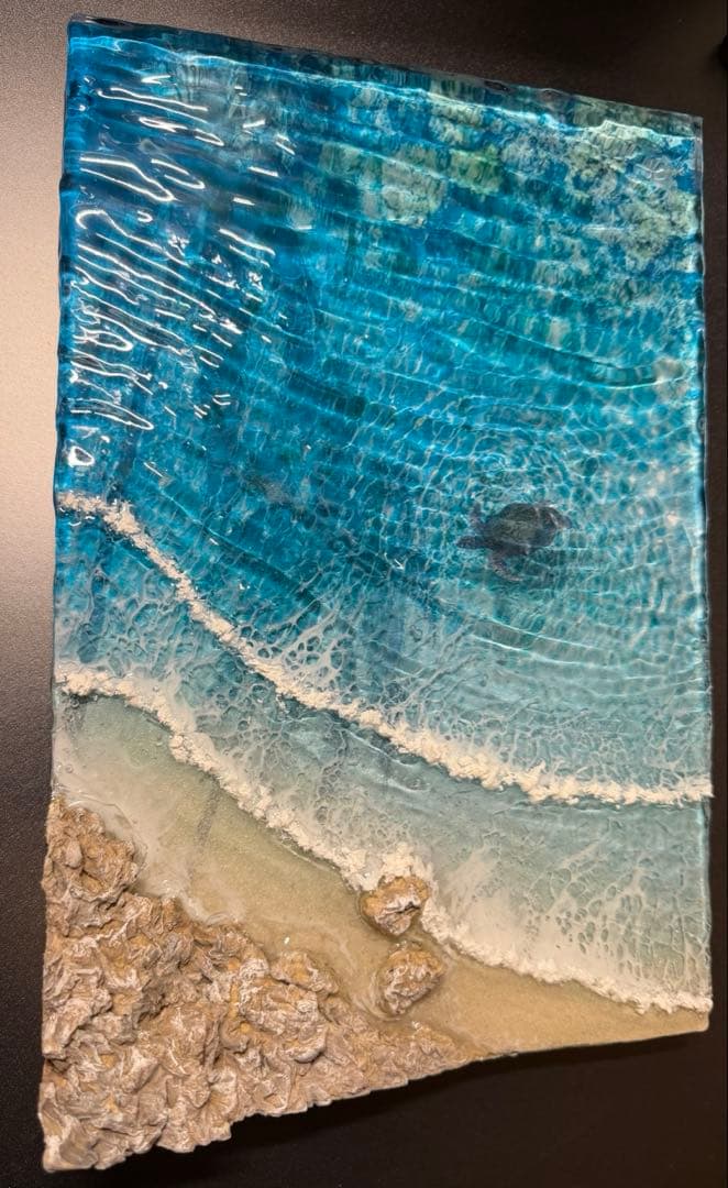 レジンアート 海の風景 約A4サイズぐらい