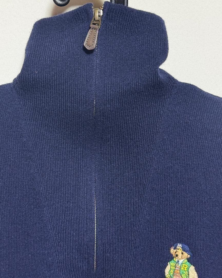ポロ ラルフローレン ベアウールクォータージップセーター 秋冬 サイズXS 新品