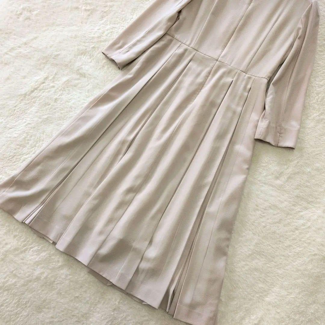 セルフォード ボウタイプリーツワンピース　セレモニー　ライトベージュ　M