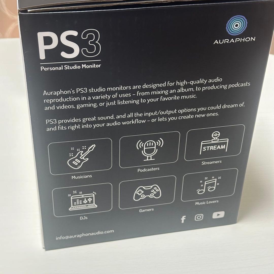 AURAPHON AUDIO PS3 スタジオモニタースピーカ 35W ブラック