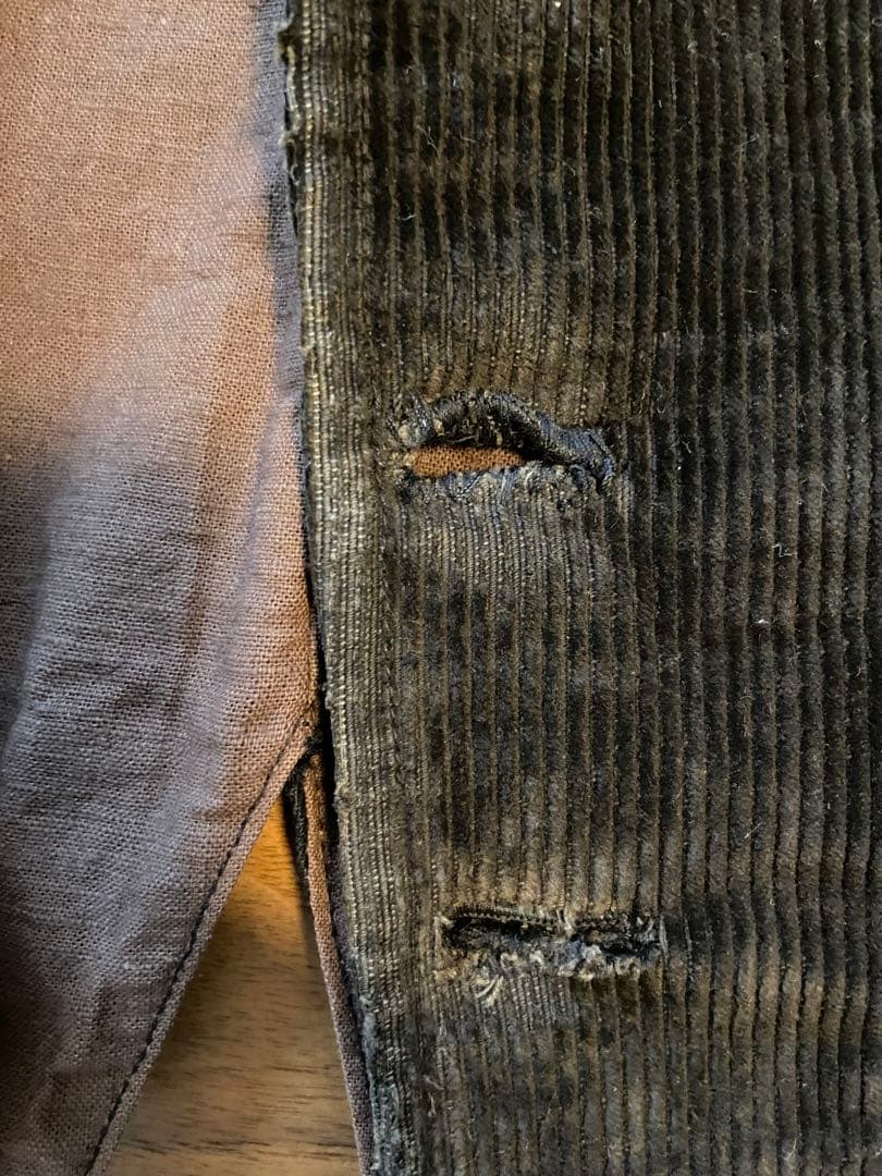 〜1940s フランス　コーデュロイ　ベスト　ブラウン