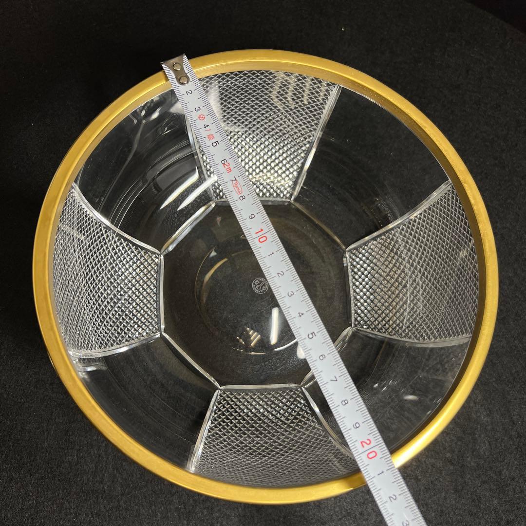 春海バカラ　金彩切子鉢　口径約21.5㎝　東Y7-1217☆1F
