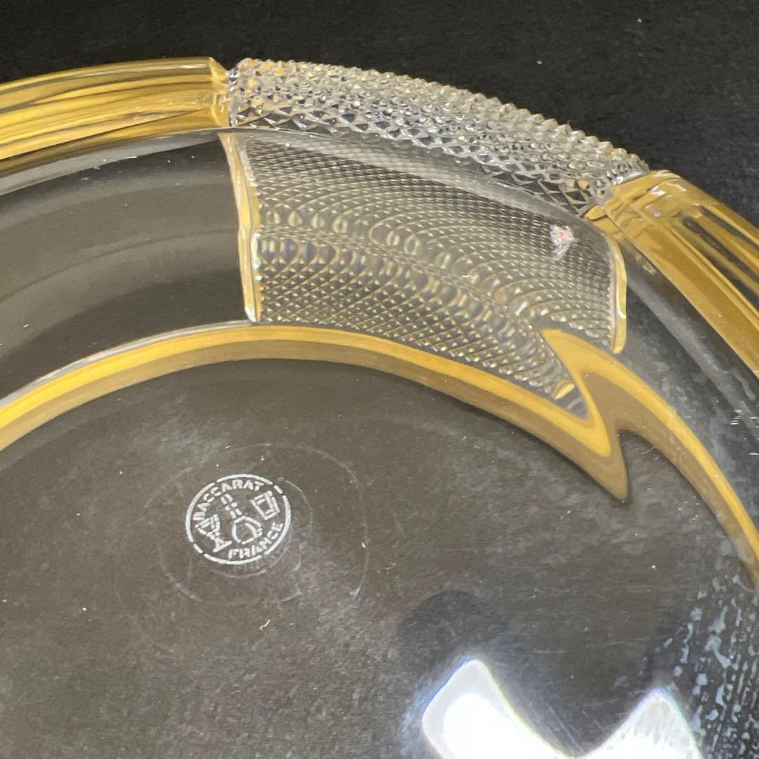 春海バカラ　金彩切子鉢　口径約21.5㎝　東Y7-1217☆1F