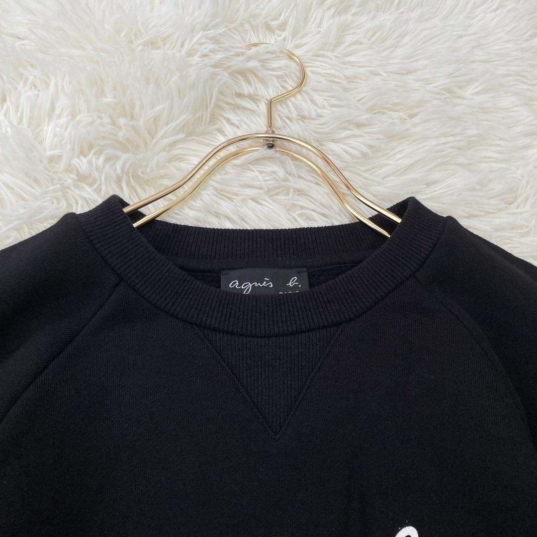 agnes b. スウェット ブラック 2 カジュアル 着回し ロゴ入り