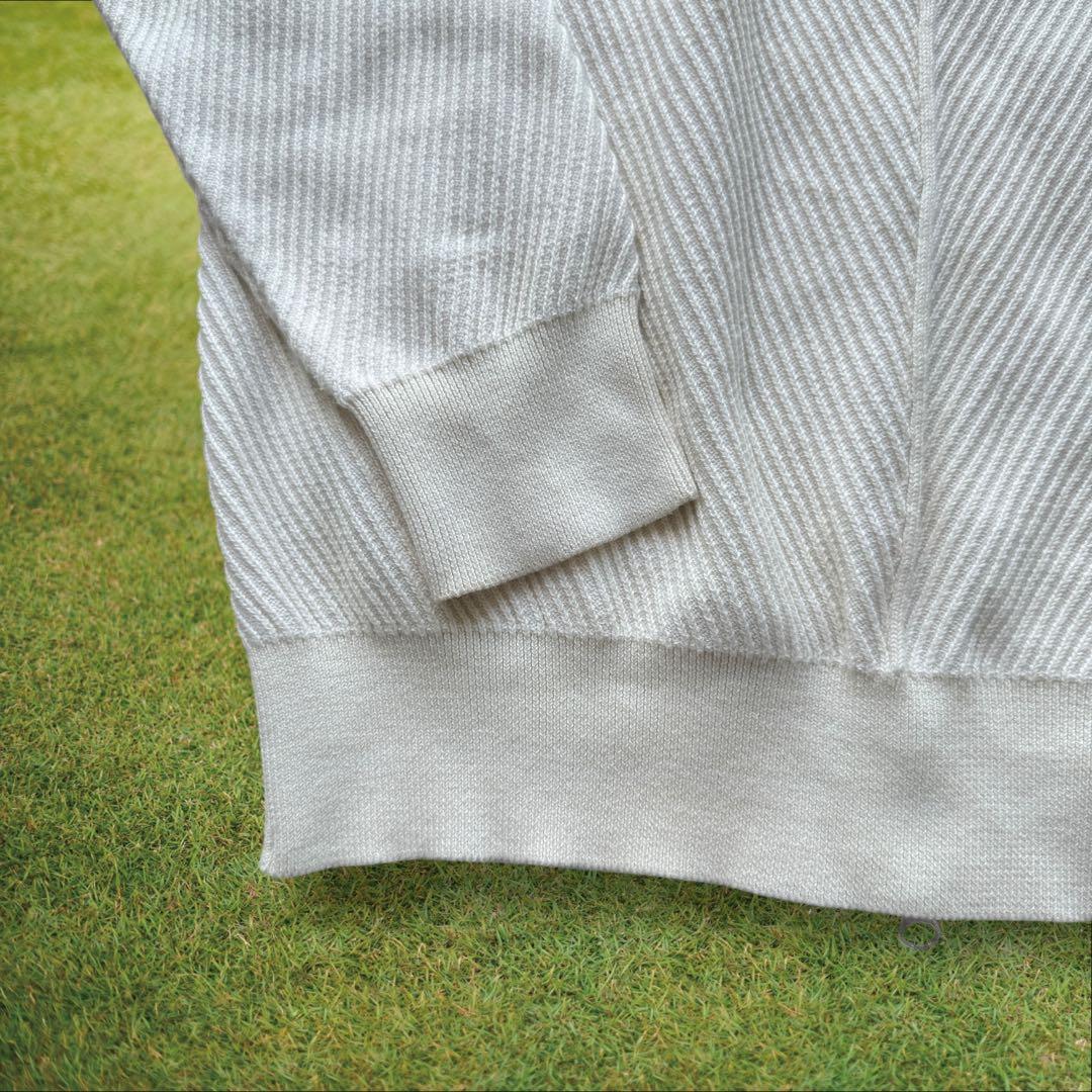 シルク素材　マスターバニー　ニット　M〜L相当　オフホワイト　ハーフジップ　4