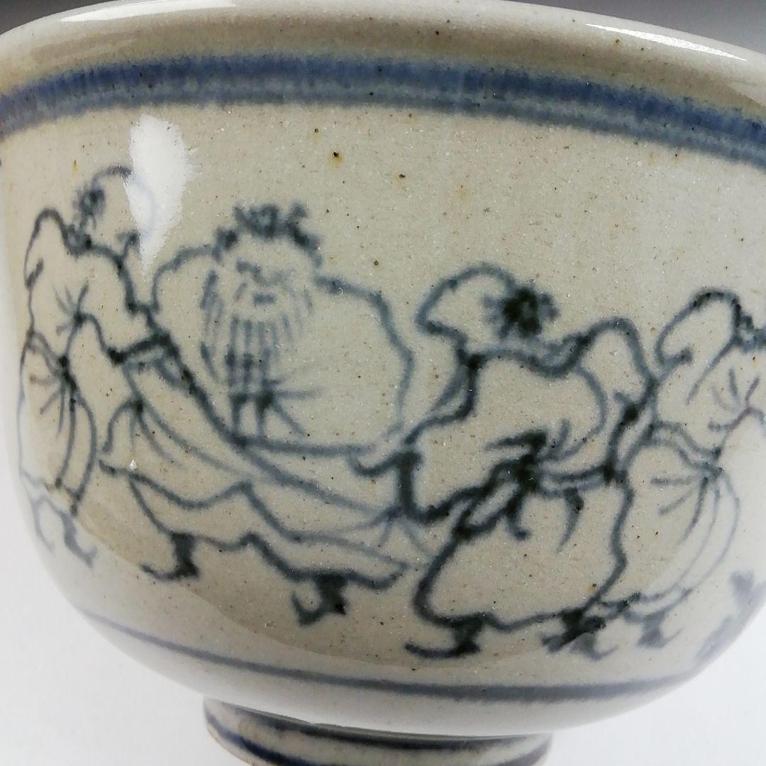 Ｔ９７９　茶碗　『安南写　七賢人絵』『膳所焼』『淡海ぜぜ陽炎園 造』共箱　茶道具