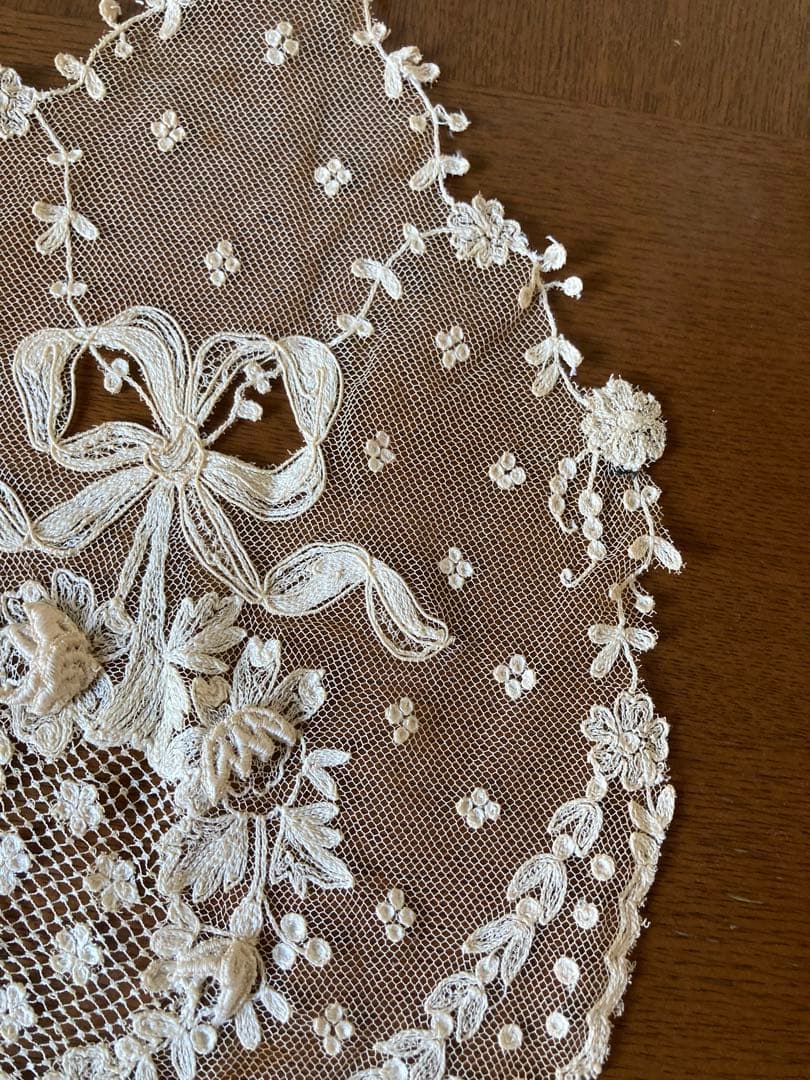 フランスアンティーク立体の花びら チュールレース ウエディング用 花かご&リース