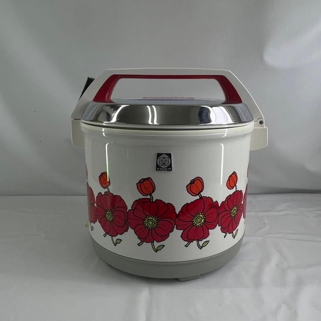 【未使用品】 昭和レトロ タイガー 電子ジャー 花柄 保温ジャー