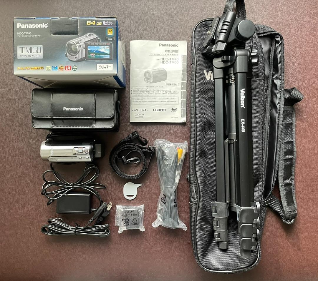 ■ハンディカメラ/三脚【Panasonic HDCTM60/Velbon】良品■