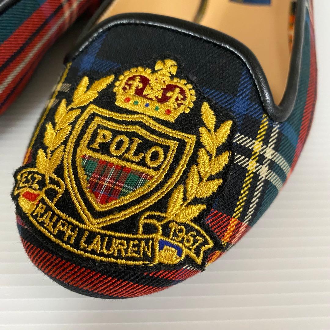 未使用ラルフローレン　フラットシューズ　タータンチェック