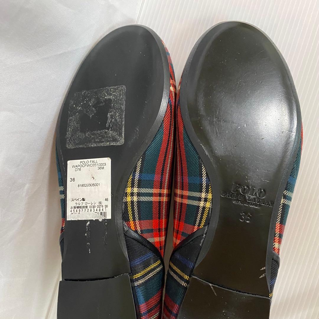 未使用ラルフローレン　フラットシューズ　タータンチェック