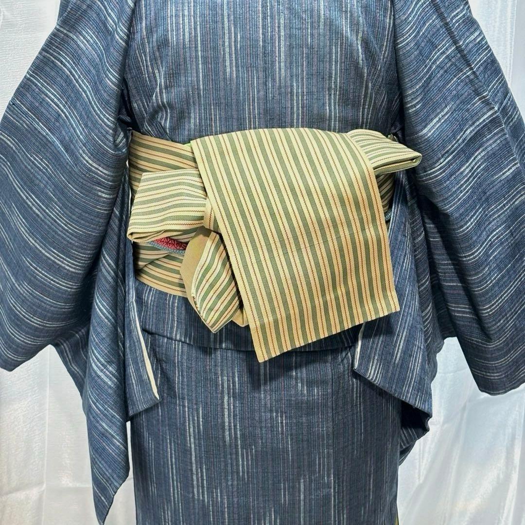 正絹　紬　十日町紬風　小紋　フルセット　着物専門店扱い　まるやま　フ9988