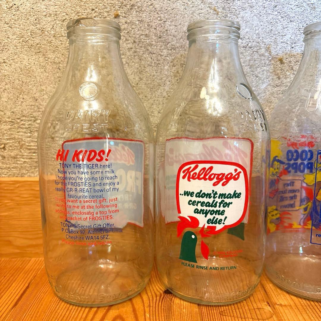 80’s ケロッグ　牛乳瓶　アドバタイジング　フルセット　コーネリアス　トニー