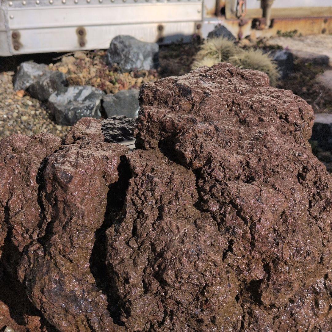 赤　富士　溶岩石　39.2キロ　庭石　石 鑑賞石　石材　庭　坪庭　ガーデニング