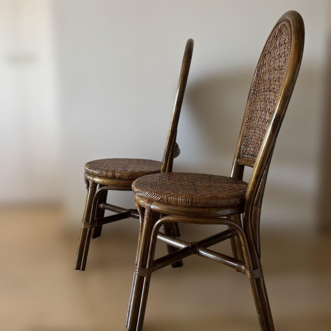 美品⭐︎ラタンチェア 籐 曲木 2脚 可愛いです